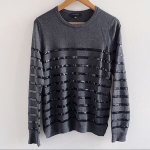 Ann Taylor Sequin Stripe Long Sleeve Sweater Size Large